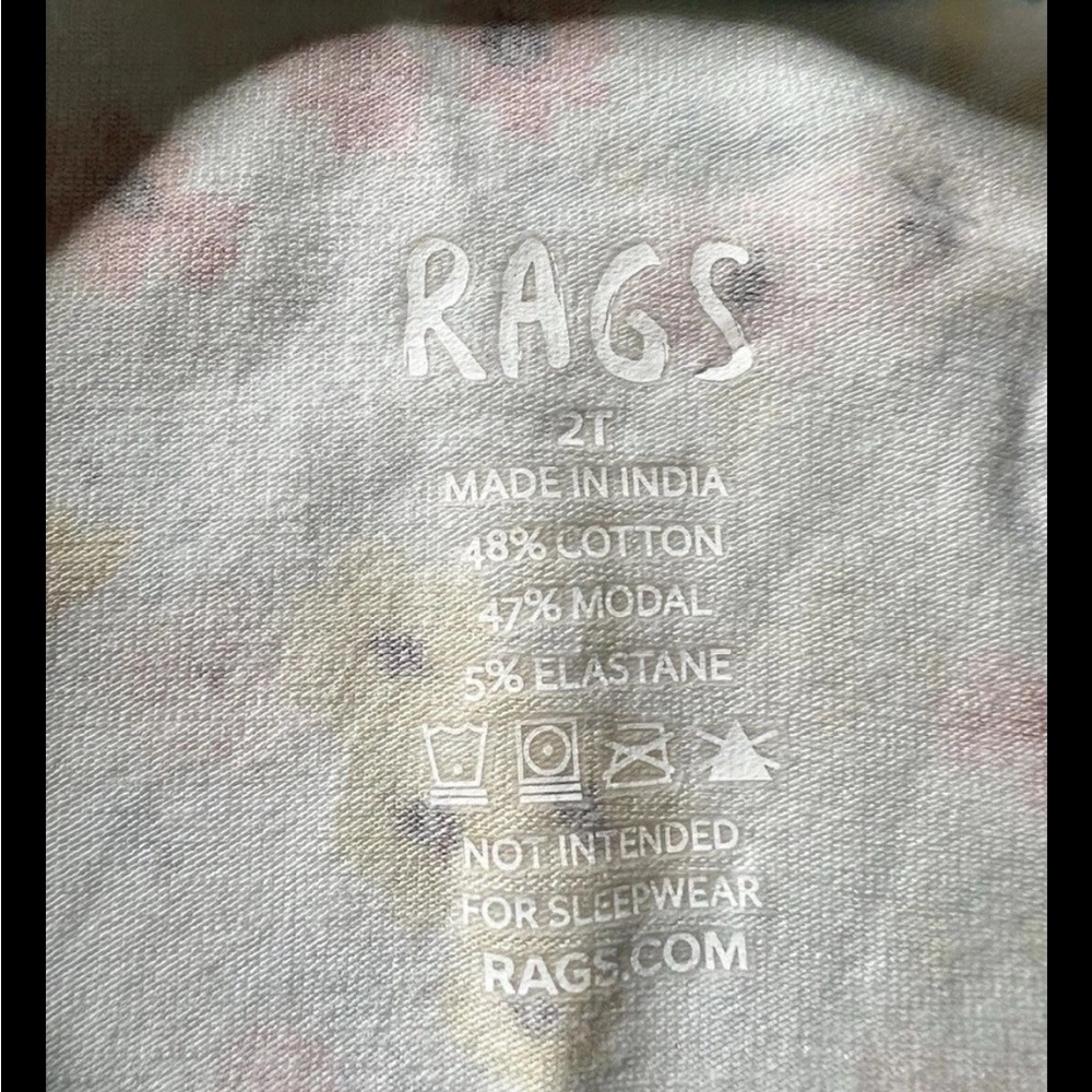 RAGS 1 Piece Romper Girls 2T Floral Monster Teal Pink Cotton/Modal Stretchy - Picture 4 of 4